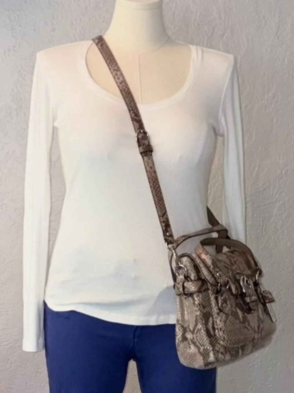 Coach Campbell Exotic Leather Snakeskin Embossed Crossbody Satchel F27895 NWOT